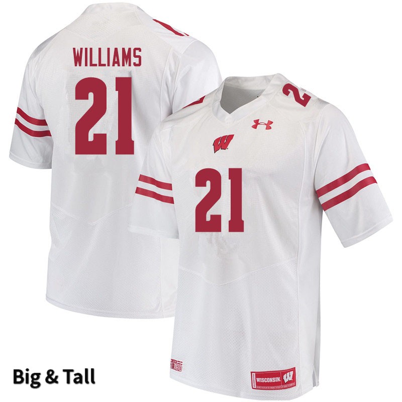 Wisconsin Badgers Men's #21 Caesar Williams NCAA Under Armour Authentic White Big & Tall College Stitched Football Jersey ZE40A65EQ